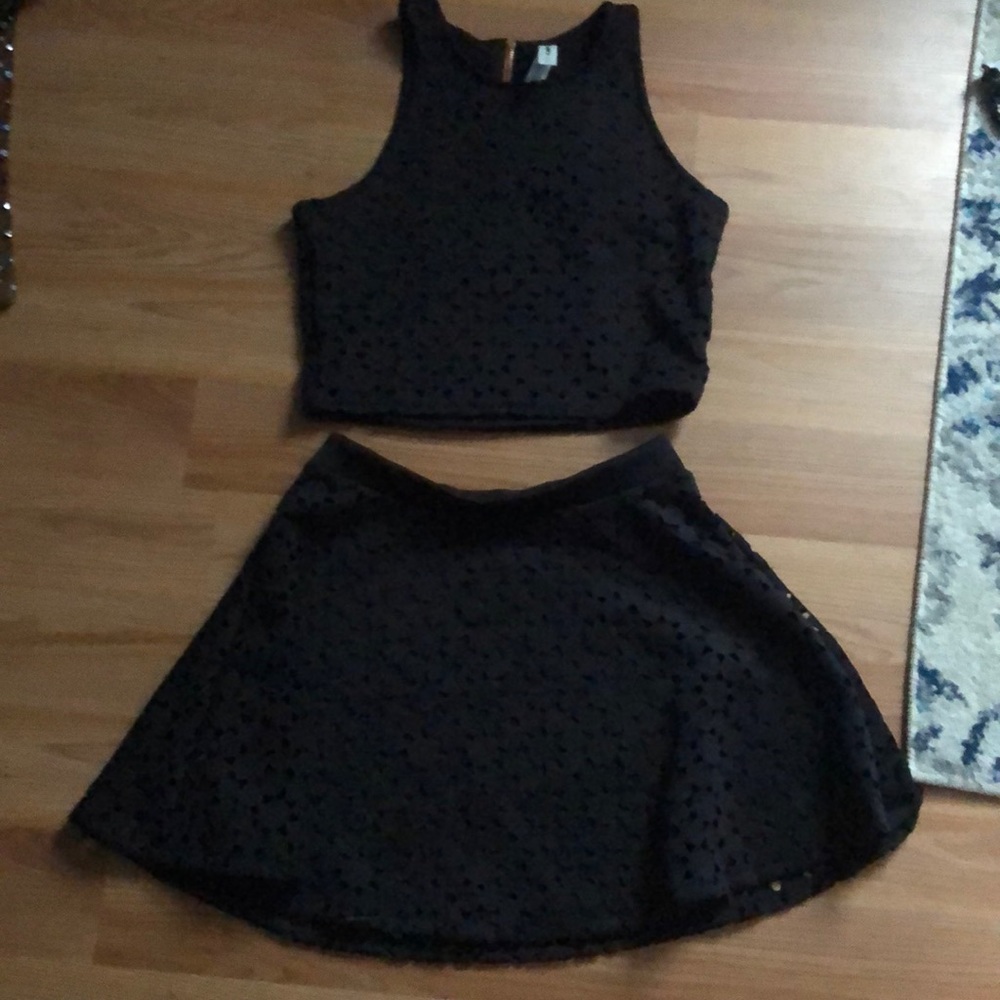 Black two piece skirt/top